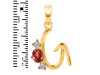 Garnet & White Topaz Alphabet G Pendant GAR-RDA-59.