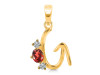 Garnet & White Topaz Alphabet G Pendant GAR-RDA-59.