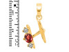 Garnet & White Topaz Alphabet H Pendant GAR-RDA-60.