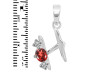 Garnet & White Topaz Alphabet H Pendant GAR-RDA-60.