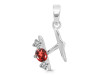 Garnet & White Topaz Alphabet H Pendant GAR-RDA-60.