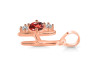 Garnet & White Topaz Alphabet H Pendant GAR-RDA-60.