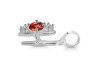 Garnet & White Topaz Alphabet H Pendant GAR-RDA-60.