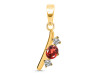 Garnet & White Topaz Alphabet I Pendant GAR-RDA-61.