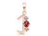 Garnet & White Topaz Alphabet J Pendant GAR-RDA-62.