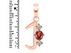 Garnet & White Topaz Alphabet J Pendant GAR-RDA-62.