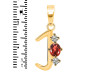 Garnet & White Topaz Alphabet J Pendant GAR-RDA-62.