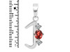 Garnet & White Topaz Alphabet J Pendant GAR-RDA-62.