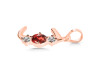 Garnet & White Topaz Alphabet J Pendant GAR-RDA-62.