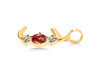 Garnet & White Topaz Alphabet J Pendant GAR-RDA-62.