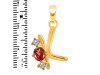 Garnet & White Topaz Alphabet K Pendant GAR-RDA-63.