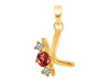 Garnet & White Topaz Alphabet K Pendant GAR-RDA-63.