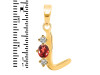 Garnet & White Topaz Alphabet L Pendant GAR-RDA-64.