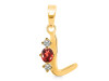 Garnet & White Topaz Alphabet L Pendant GAR-RDA-64.