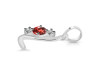 Garnet & White Topaz Alphabet L Pendant GAR-RDA-64.