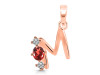 Garnet & White Topaz Alphabet M Pendant GAR-RDA-65.