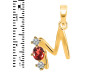 Garnet & White Topaz Alphabet M Pendant GAR-RDA-65.