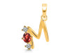 Garnet & White Topaz Alphabet M Pendant GAR-RDA-65.