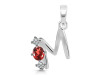 Garnet & White Topaz Alphabet M Pendant GAR-RDA-65.