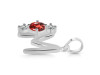 Garnet & White Topaz Alphabet M Pendant GAR-RDA-65.