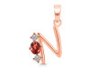 Garnet & White Topaz Alphabet N Pendant GAR-RDA-66.