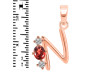 Garnet & White Topaz Alphabet N Pendant GAR-RDA-66.
