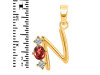 Garnet & White Topaz Alphabet N Pendant GAR-RDA-66.