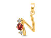Garnet & White Topaz Alphabet N Pendant GAR-RDA-66.