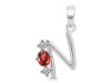 Garnet & White Topaz Alphabet N Pendant GAR-RDA-66.