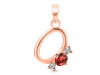 Garnet & White Topaz Alphabet O Pendant GAR-RDA-67.