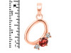 Garnet & White Topaz Alphabet O Pendant GAR-RDA-67.