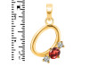 Garnet & White Topaz Alphabet O Pendant GAR-RDA-67.
