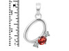 Garnet & White Topaz Alphabet O Pendant GAR-RDA-67.