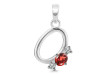 Garnet & White Topaz Alphabet O Pendant GAR-RDA-67.