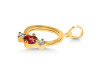 Garnet & White Topaz Alphabet O Pendant GAR-RDA-67.