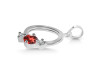 Garnet & White Topaz Alphabet O Pendant GAR-RDA-67.