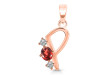 Garnet & White Topaz Alphabet P Pendant GAR-RDA-68.