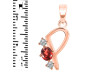 Garnet & White Topaz Alphabet P Pendant GAR-RDA-68.