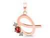 Garnet & White Topaz Alphabet Q Pendant GAR-RDA-69.
