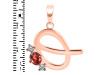 Garnet & White Topaz Alphabet Q Pendant GAR-RDA-69.