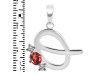 Garnet & White Topaz Alphabet Q Pendant GAR-RDA-69.