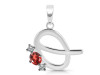 Garnet & White Topaz Alphabet Q Pendant GAR-RDA-69.