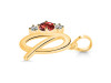 Garnet & White Topaz Alphabet Q Pendant GAR-RDA-69.