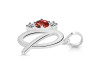 Garnet & White Topaz Alphabet Q Pendant GAR-RDA-69.