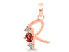 Garnet & White Topaz Alphabet R Pendant GAR-RDA-70.