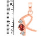 Garnet & White Topaz Alphabet R Pendant GAR-RDA-70.