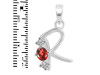Garnet & White Topaz Alphabet R Pendant GAR-RDA-70.