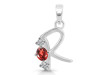 Garnet & White Topaz Alphabet R Pendant GAR-RDA-70.