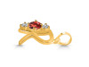 Garnet & White Topaz Alphabet R Pendant GAR-RDA-70.