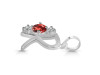 Garnet & White Topaz Alphabet R Pendant GAR-RDA-70.